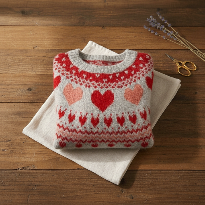 Dilys – Heart Fairisle Knit Jumper