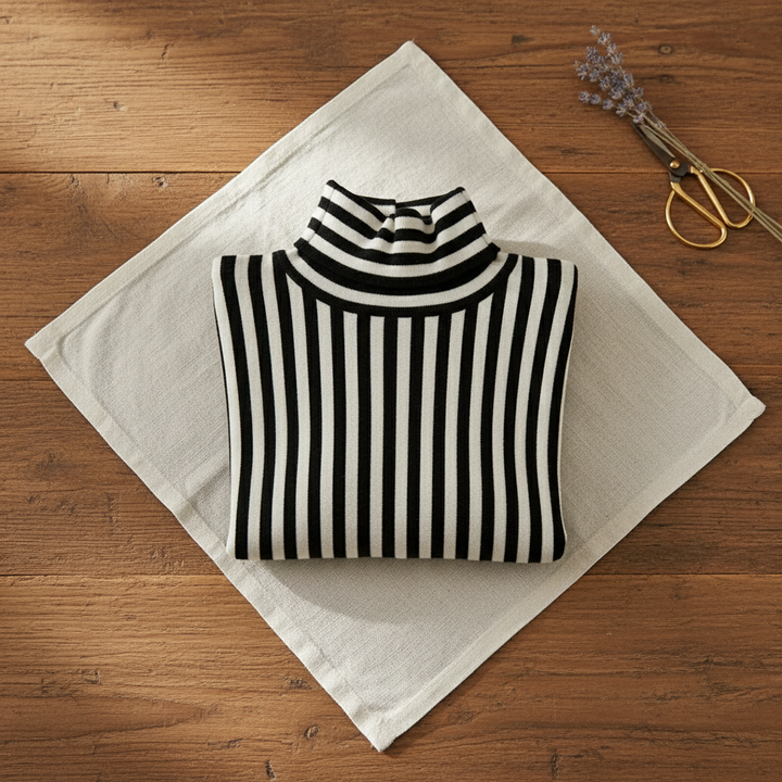 Ada – Striped Turtleneck Knit Top
