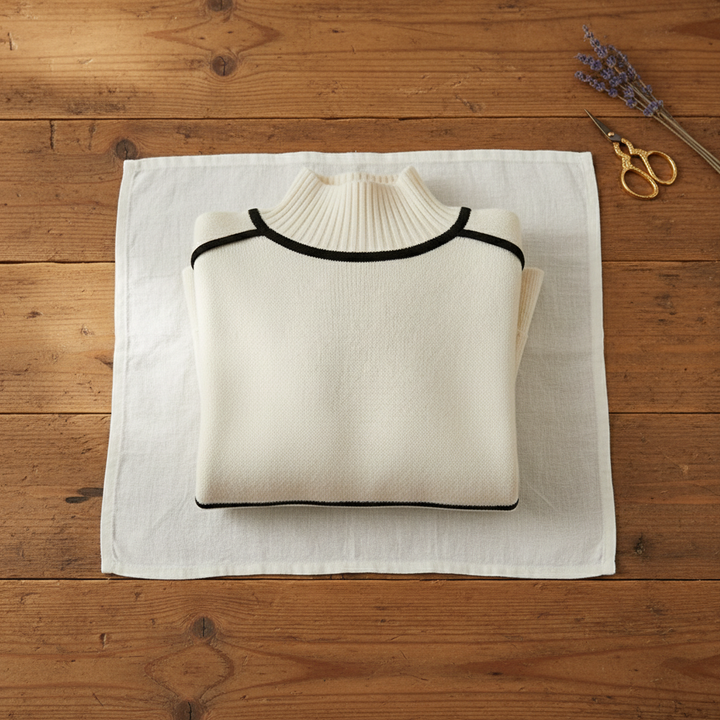 Jocelyn – Contrast Trim Turtleneck Jumper