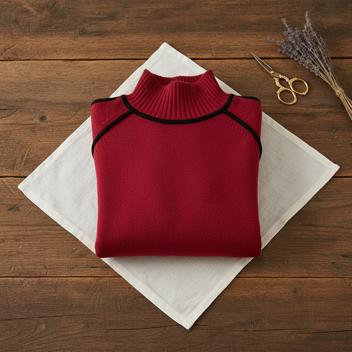 Jocelyn – Contrast Trim Turtleneck Jumper