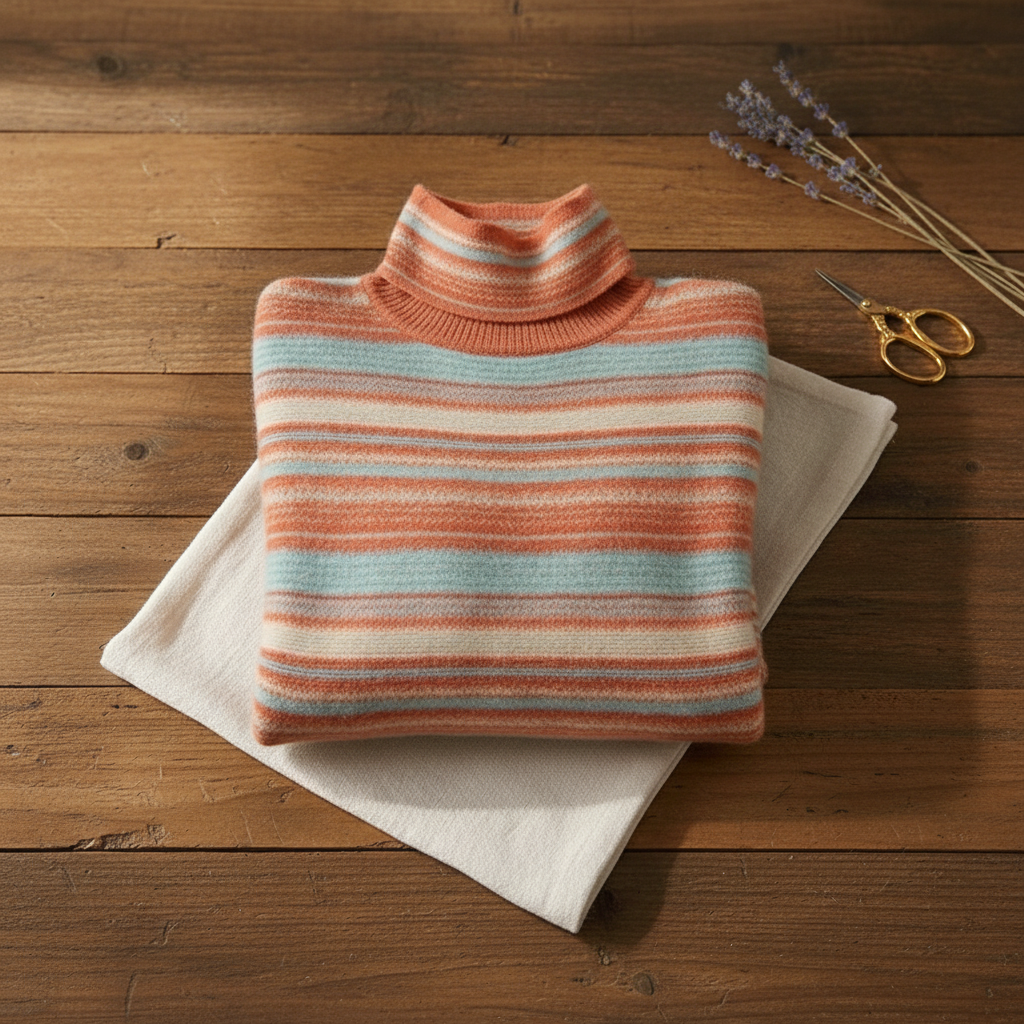 Daphne – Striped Turtleneck Knit Jumper