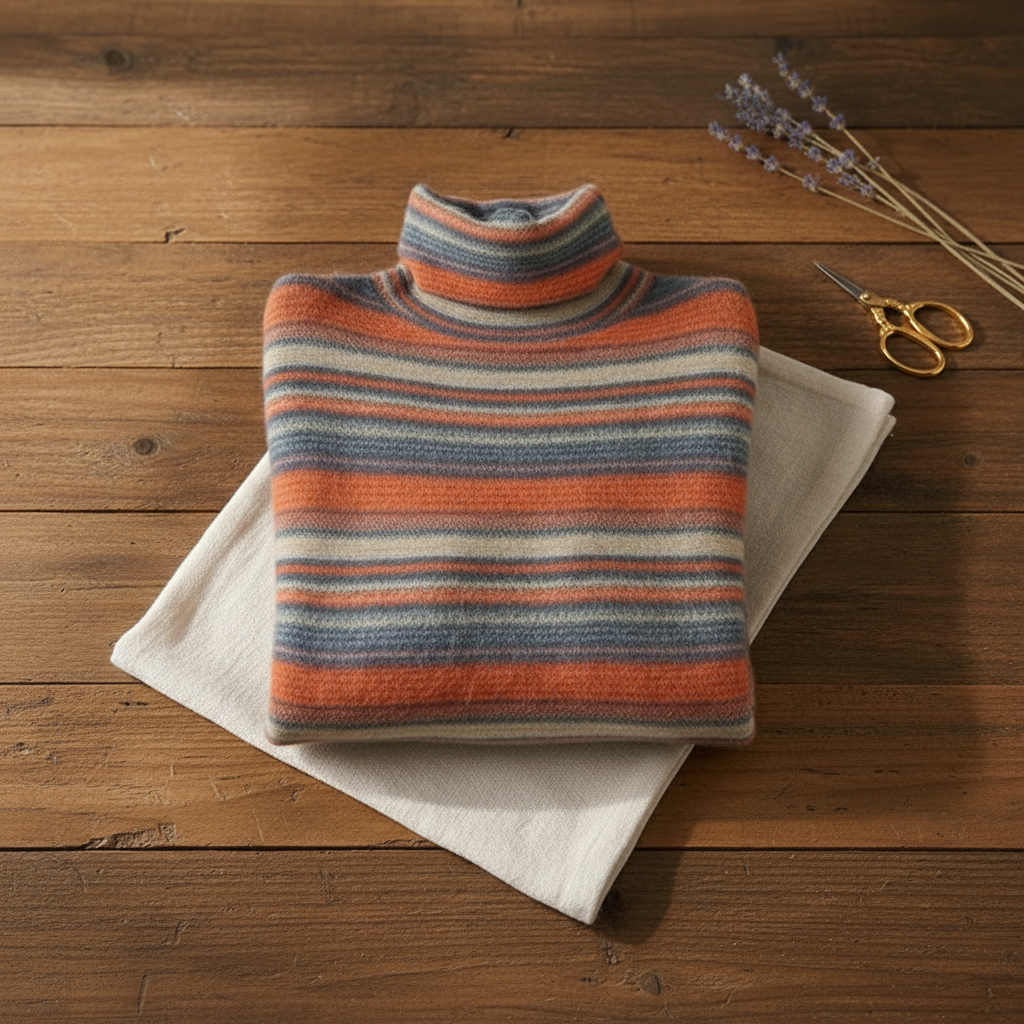 Daphne – Striped Turtleneck Knit Jumper