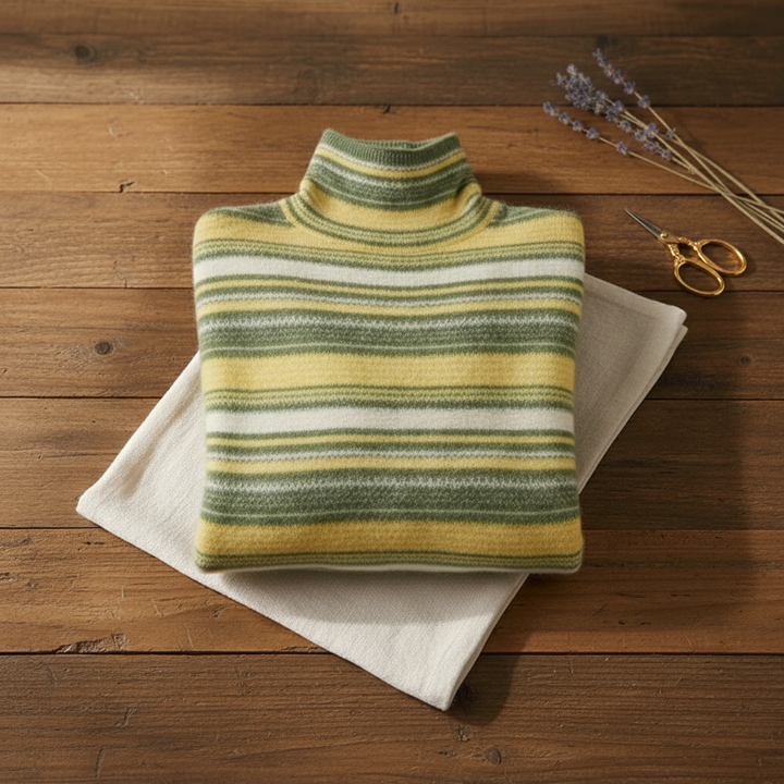 Daphne – Striped Turtleneck Knit Jumper