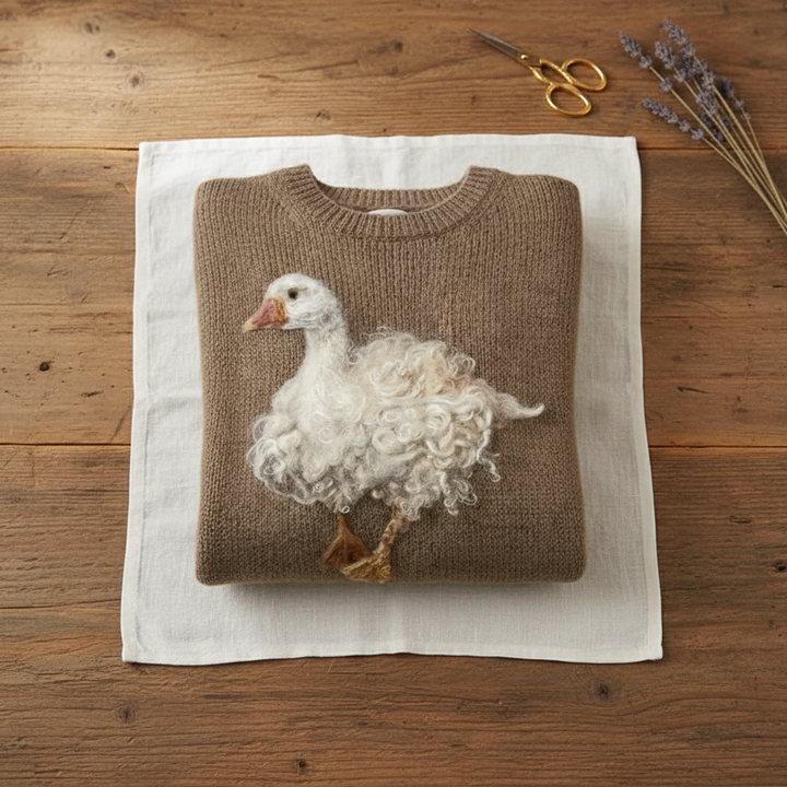 Cerys – Knit Jumper with Goose Motif