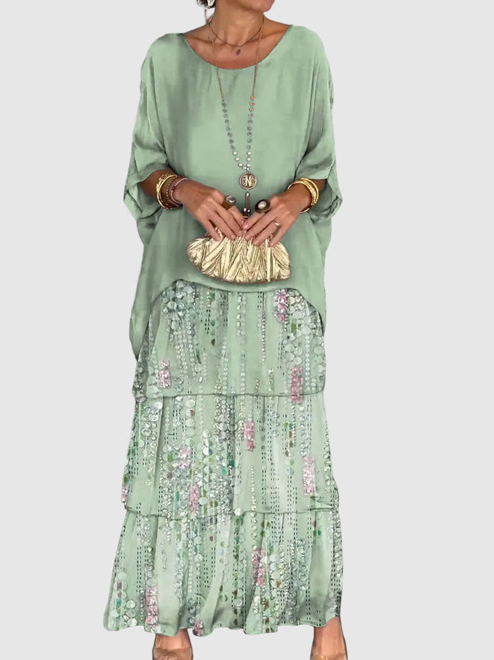 Janet – Tiered Chiffon-Look Maxi Dress