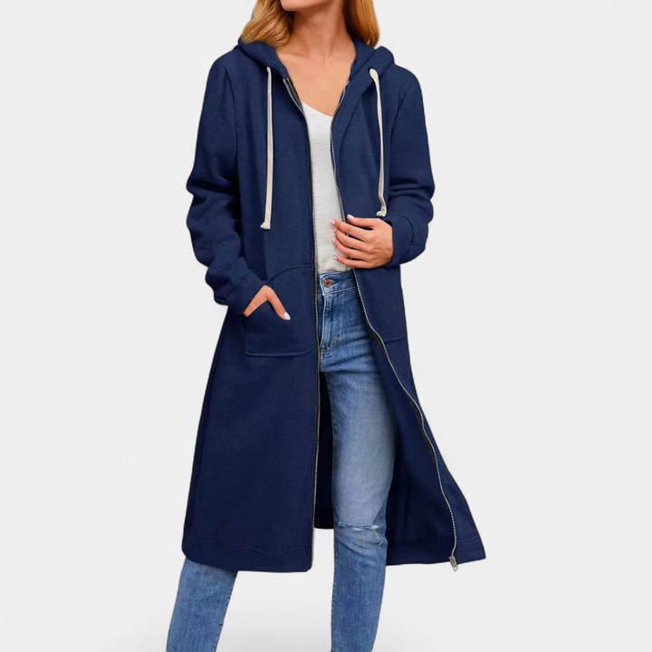 Marina – Relaxed Zip-Up Longline Hoodie