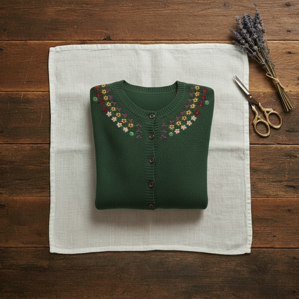 Annette – Floral Embroidered Knit Cardigan