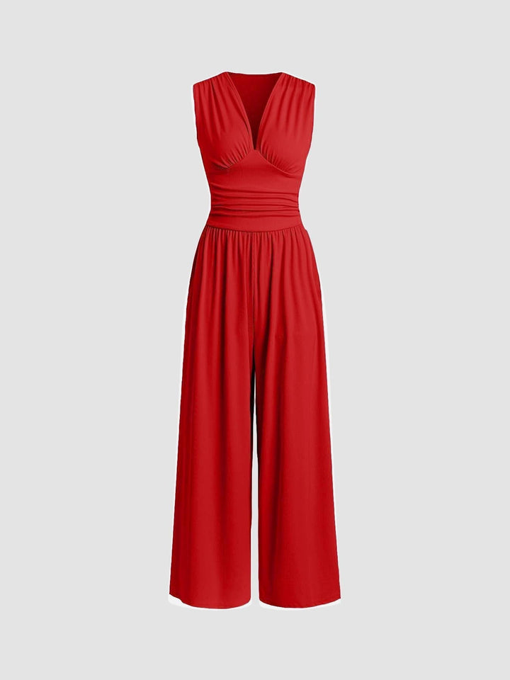 Nuala – Wide Leg Ruched Jumpsuit