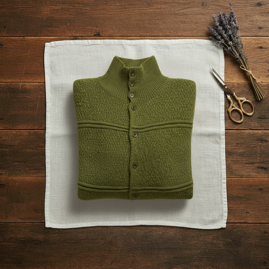 Kay – Mock Neck Button-Front Knit Cardigan