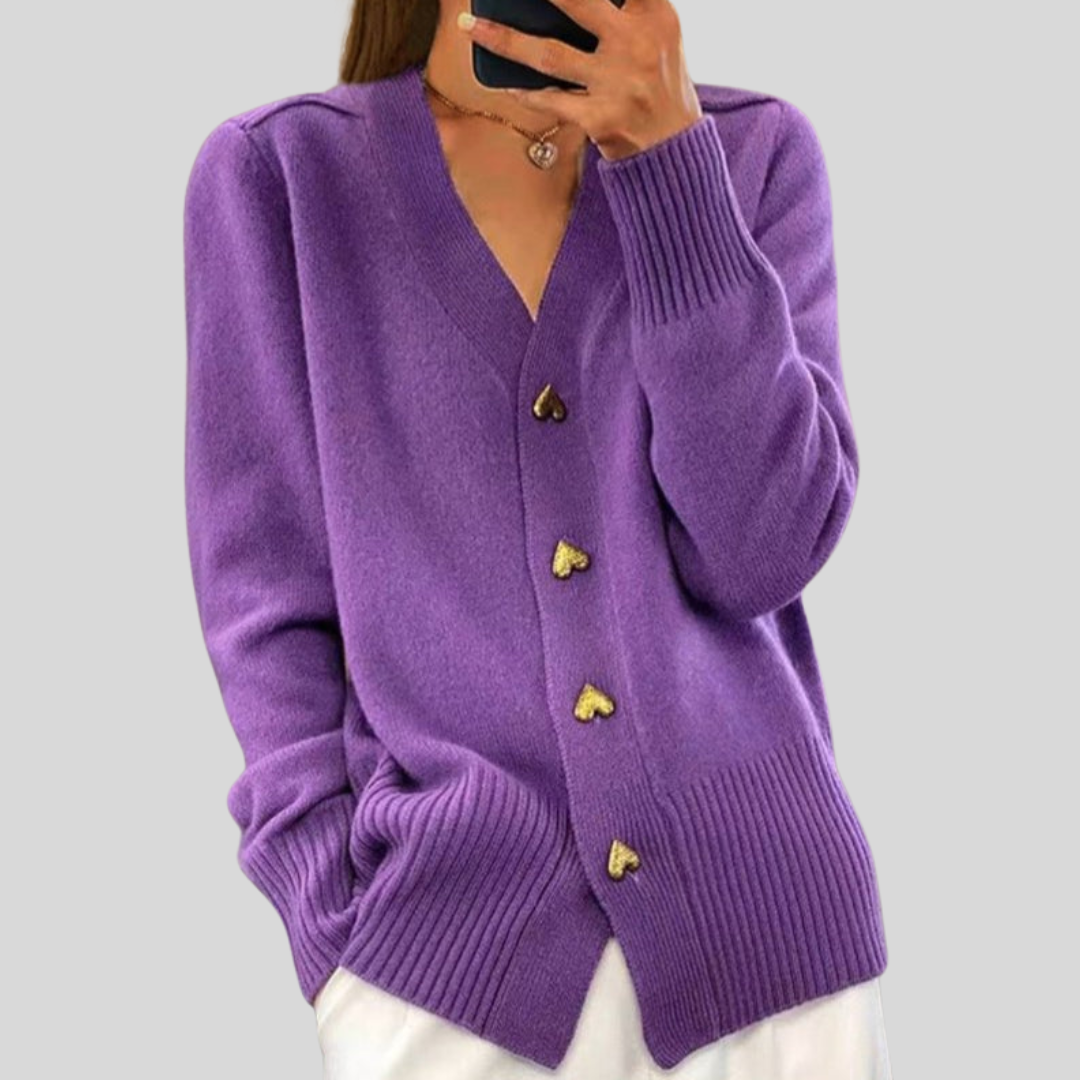 Arabella – Heart Button Knit Cardigan