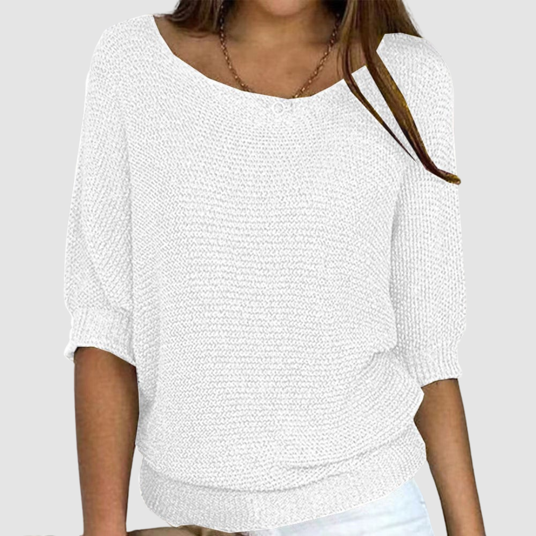 Aoife – Relaxed Knit Top with Half Sleeves