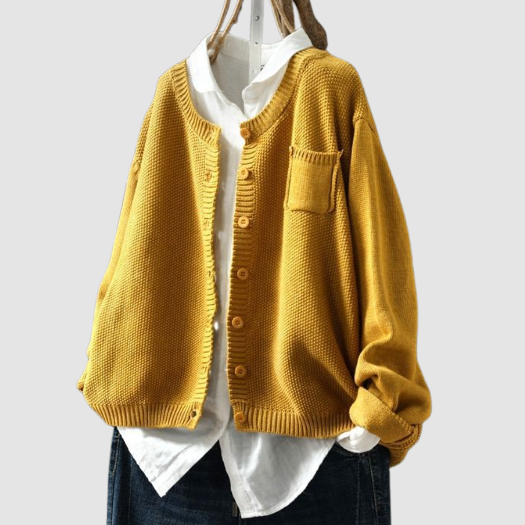 Grainne – Cosy Knit Button-Up Cardigan