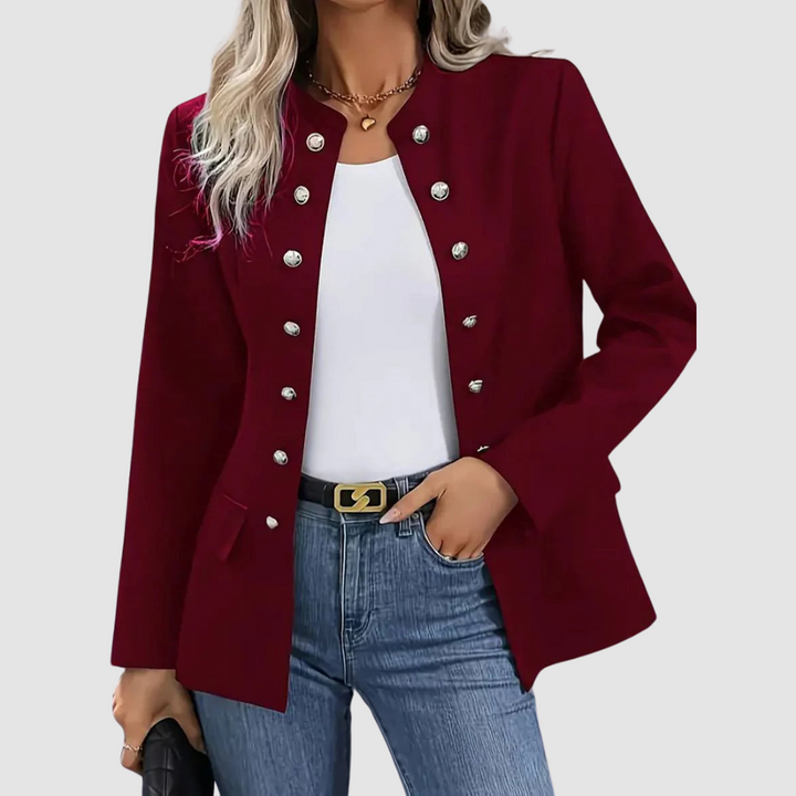 Constance – Double-Breasted Military Button Blazer