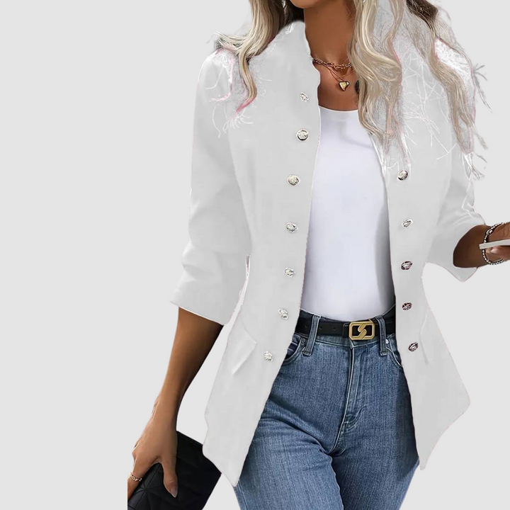 Constance – Double-Breasted Military Button Blazer
