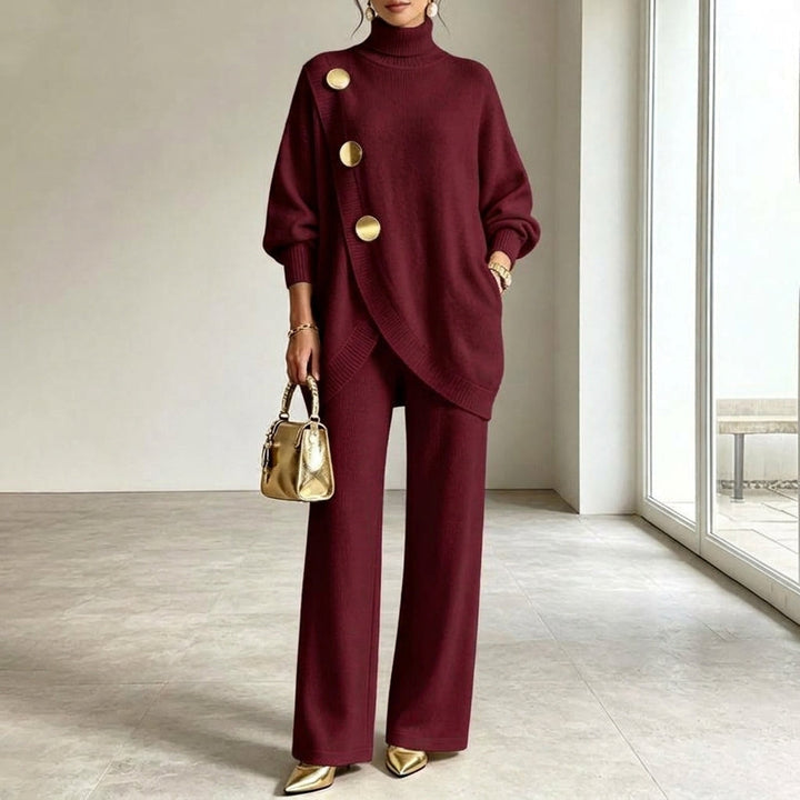 Honor – Knit Polo Neck and Wide-Leg Trouser Set