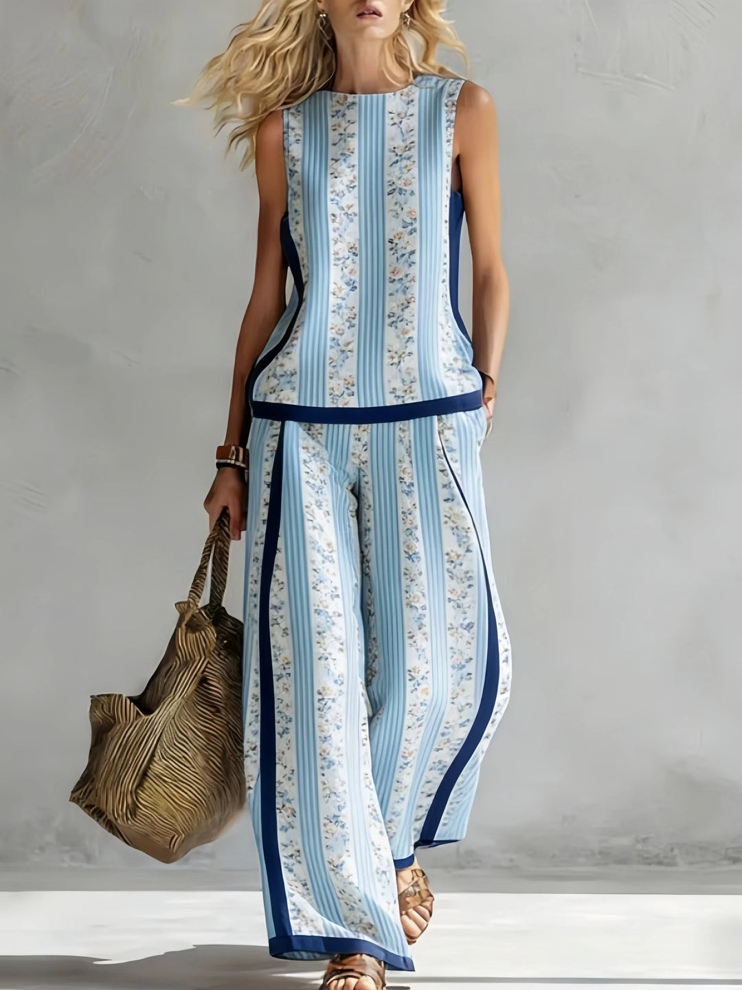 Ruby | Retro Print Top & Trouser Set