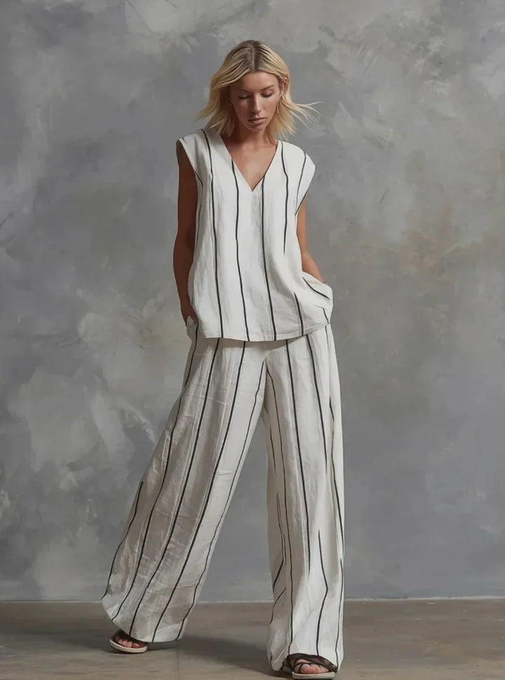 Paige | Striped Top & Wide-Leg Trousers Set