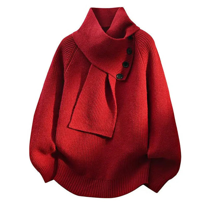Perdita – Knit Jumper with Scarf Collar
