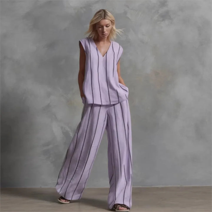 Paige | Striped Top & Wide-Leg Trousers Set