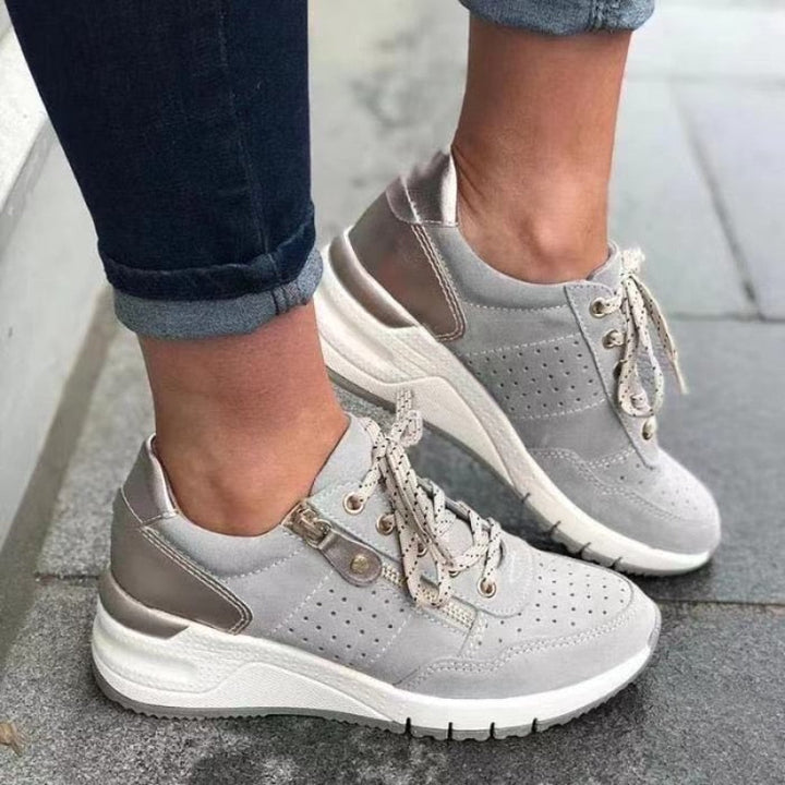 Lucasta – Wedge Lace-Up Trainers