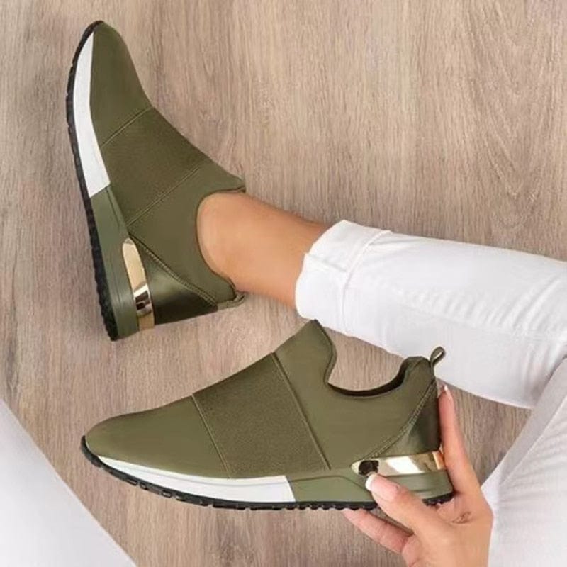 Rhiannon – Slip-On Trainers with Gold Detail