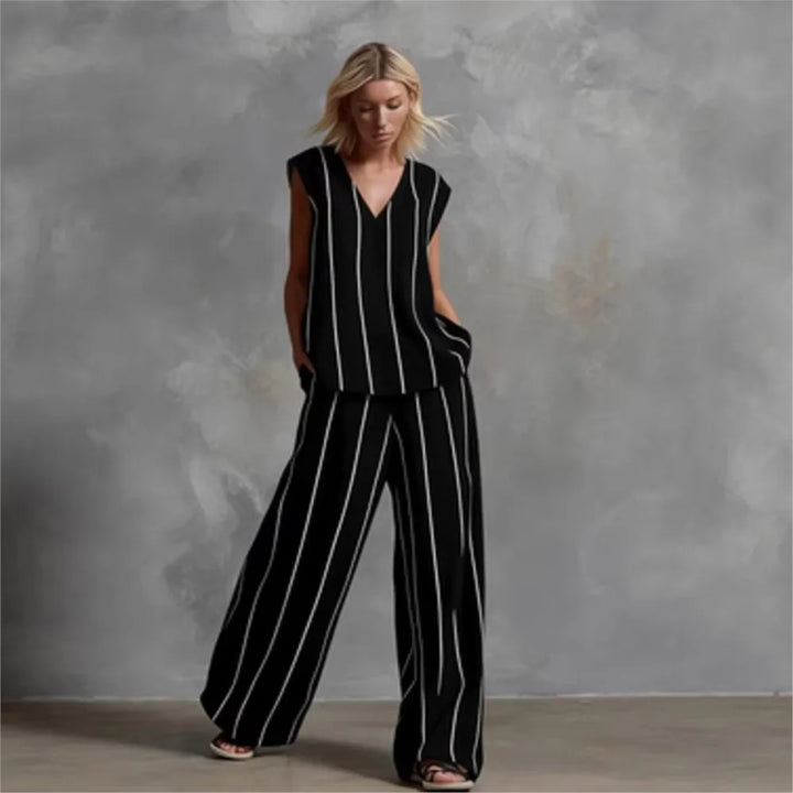 Paige | Striped Top & Wide-Leg Trousers Set