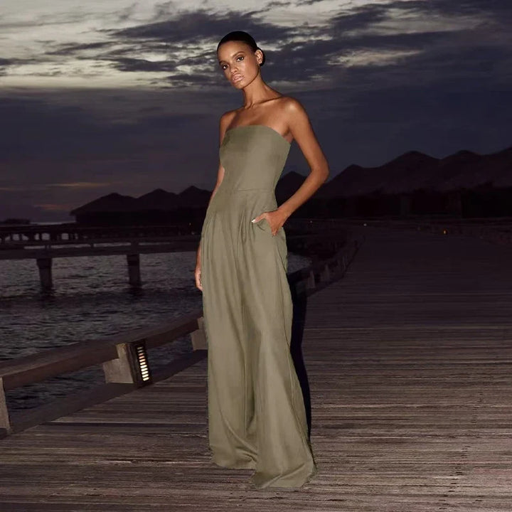 Valerie – Strapless Wide-Leg Elegant Jumpsuit
