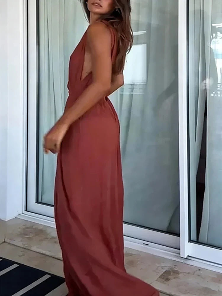 Tilly – Elegant Deep V Wide Leg Jumpsuit