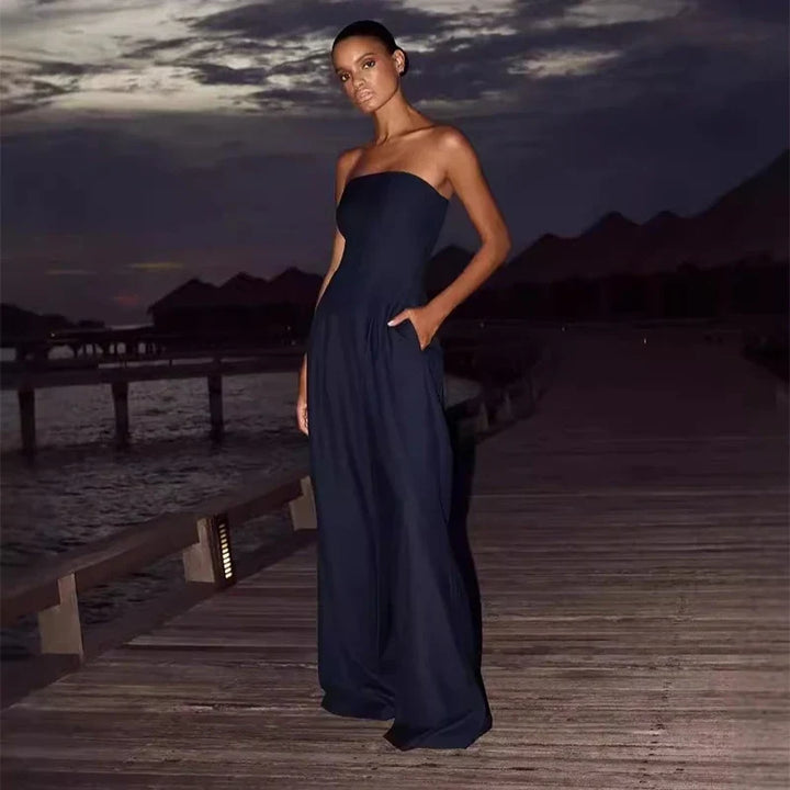 Valerie – Strapless Wide-Leg Elegant Jumpsuit
