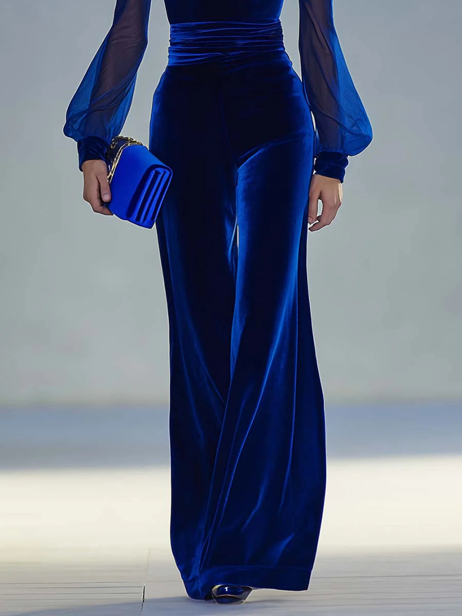 Sibyl – Velvet Wide-Leg Evening Jumpsuit
