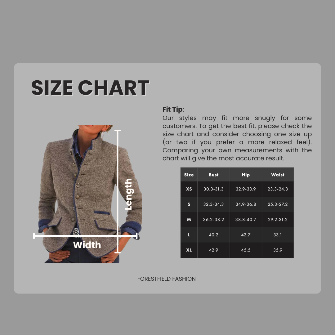Kathleen – Vintage Stand Collar Two-Tone Blazer