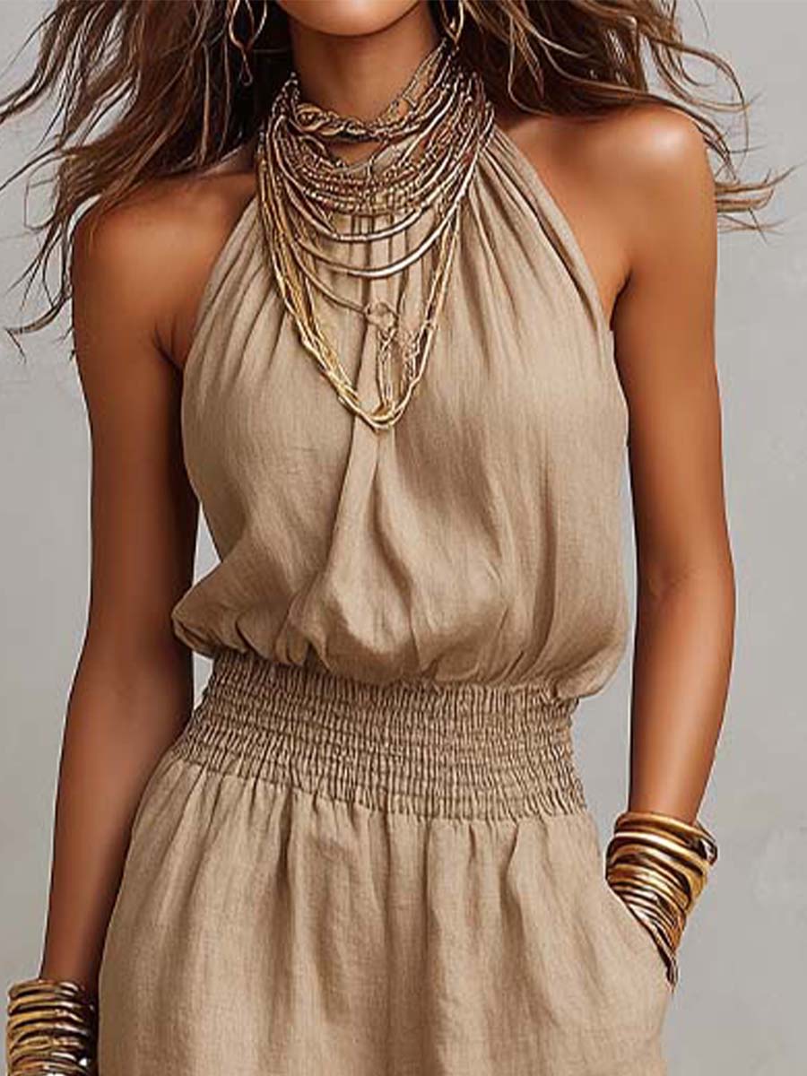 Audrey – Halter Neck Wide-Leg Jumpsuit
