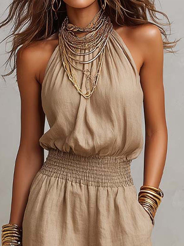 Audrey – Halter Neck Wide-Leg Jumpsuit
