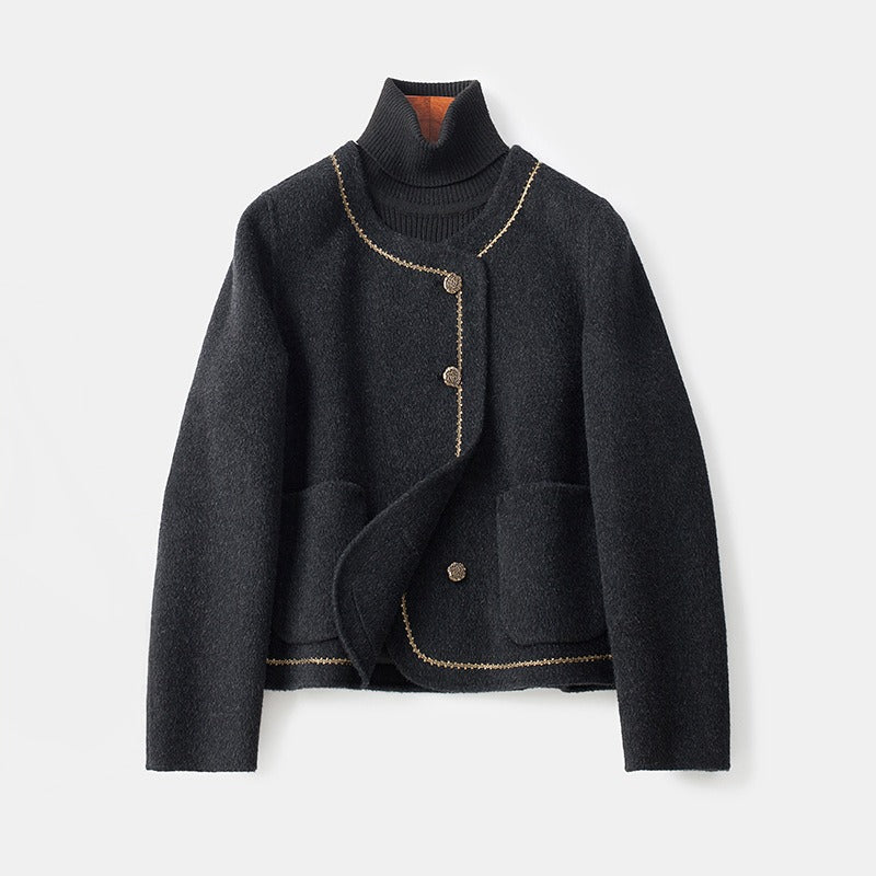 Nadine – Knit Jacket with Contrast Trim