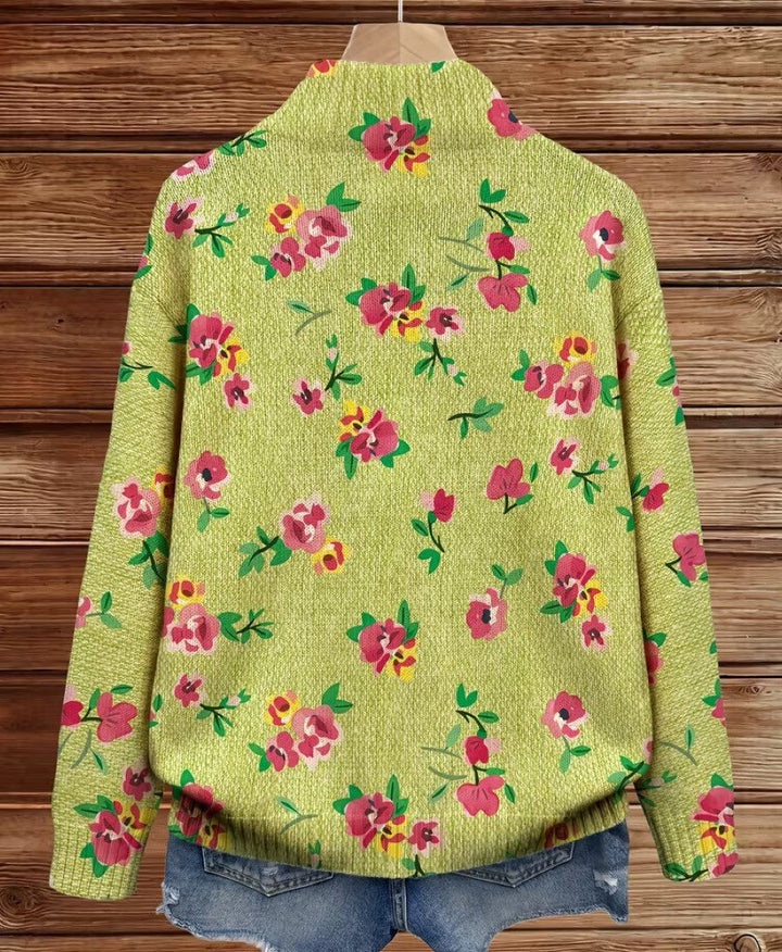 Honora – Floral Print Zip-Up Jacket