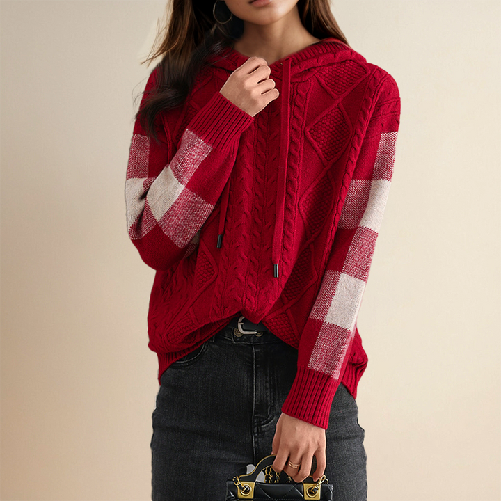 Veronica – Cable Knit Hooded Jumper