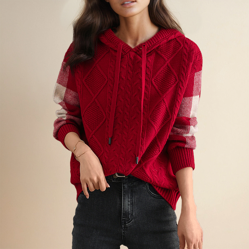 Veronica – Cable Knit Hooded Jumper