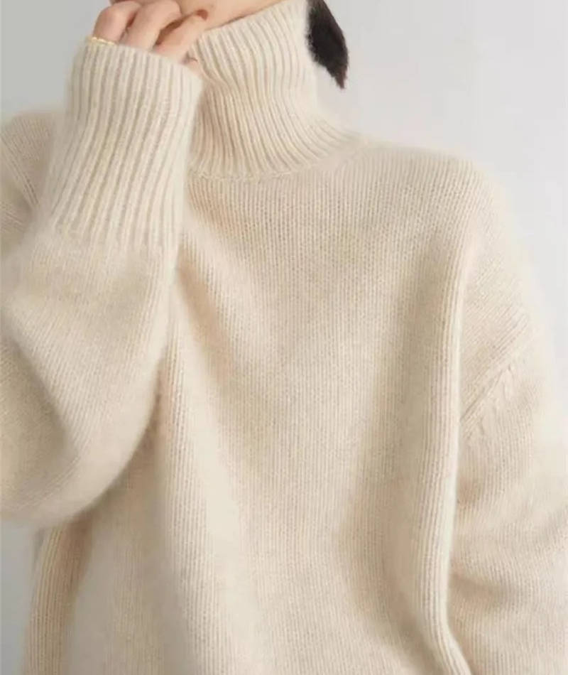 Sheila – Oversized Polo Neck Knit Jumper