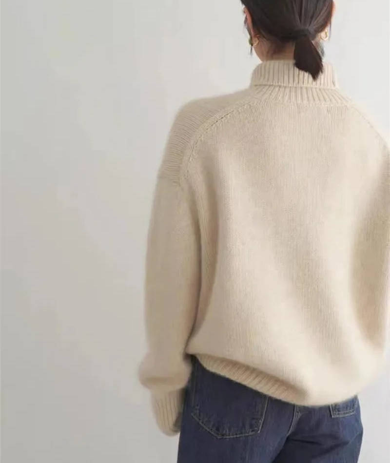 Sheila – Oversized Polo Neck Knit Jumper