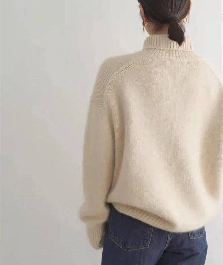 Sheila – Oversized Polo Neck Knit Jumper
