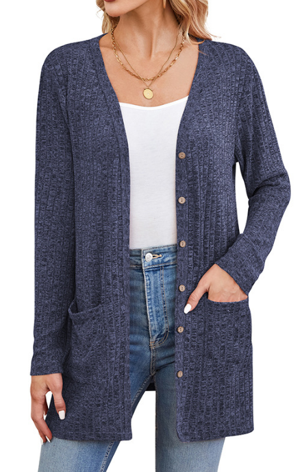 Esme – Longline Waffle-Knit Cardigan