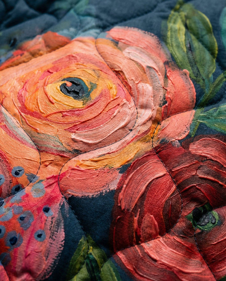 Etta – Vintage Floral Print Quilted Jacket