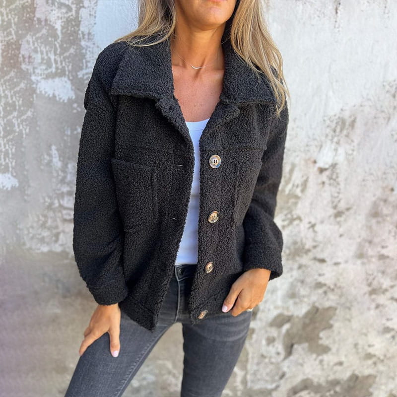 Ursula – Cosy Teddy Fleece Button-Up Jacket