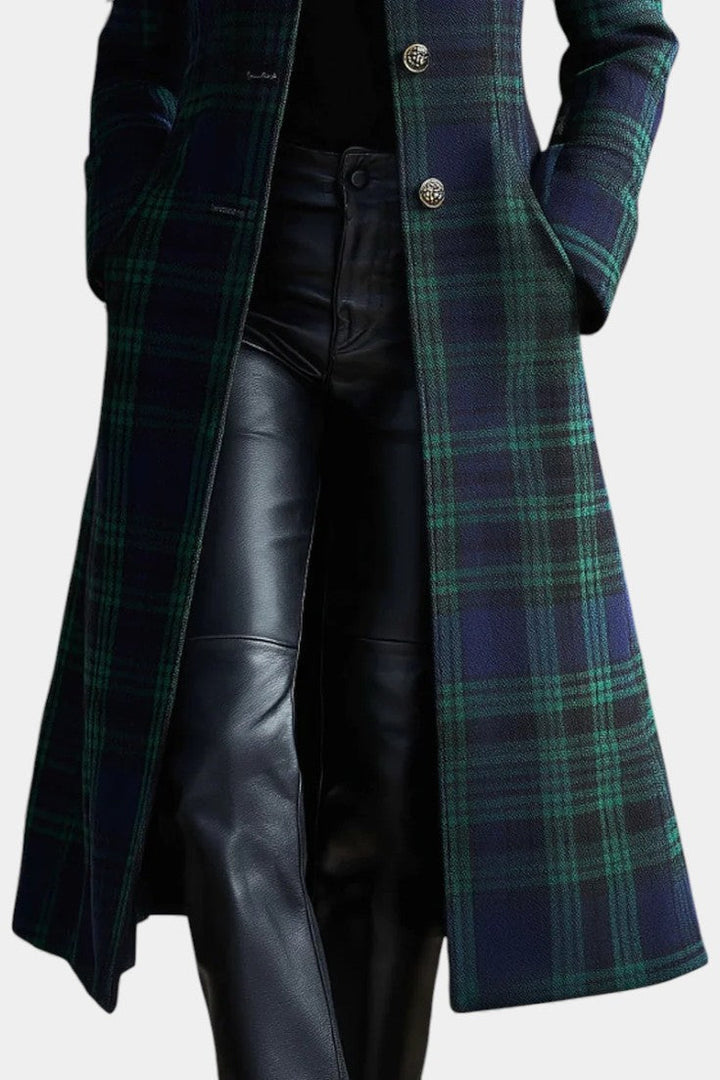 Trudy – Elegant Plaid Tailored Coat