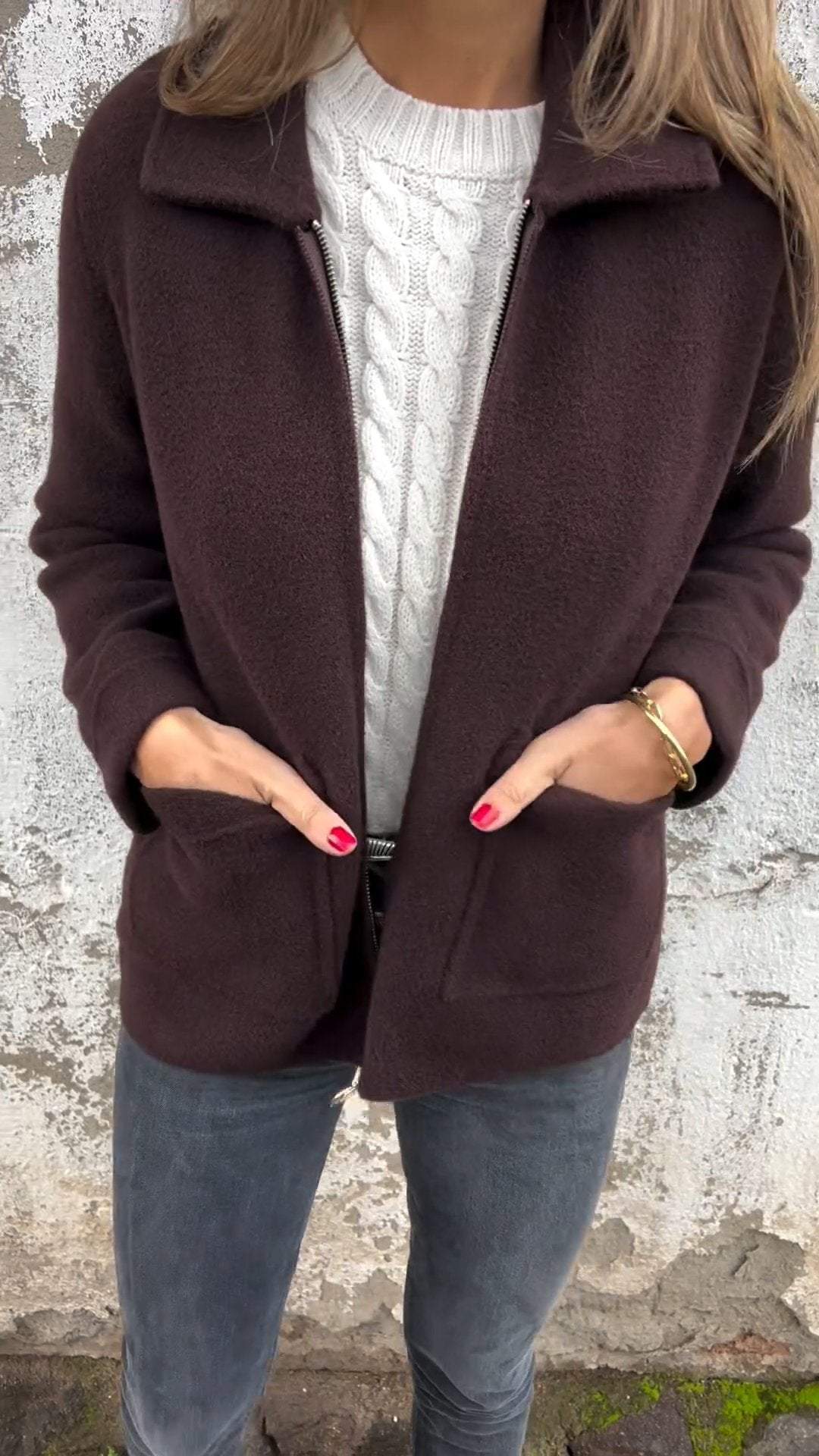 Josephine – Cosy Zip-Up Wool-Look Jacket