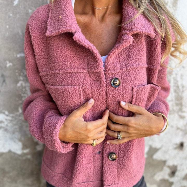 Ursula – Cosy Teddy Fleece Button-Up Jacket