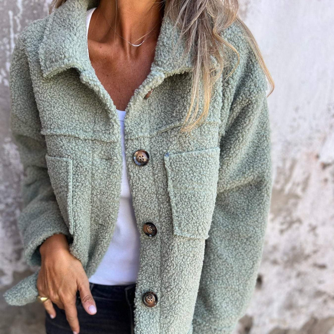 Ursula – Cosy Teddy Fleece Button-Up Jacket