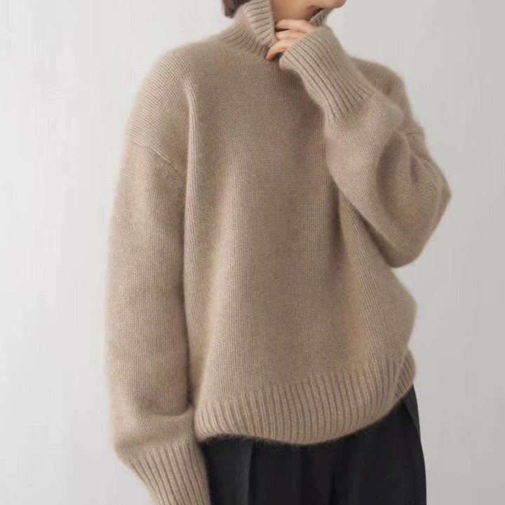 Sheila – Oversized Polo Neck Knit Jumper