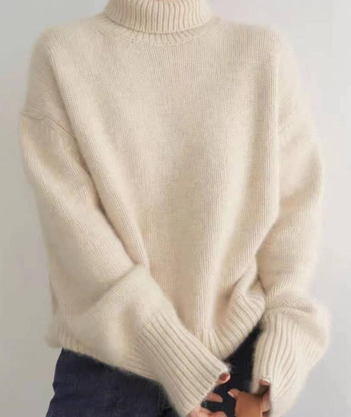 Sheila – Oversized Polo Neck Knit Jumper