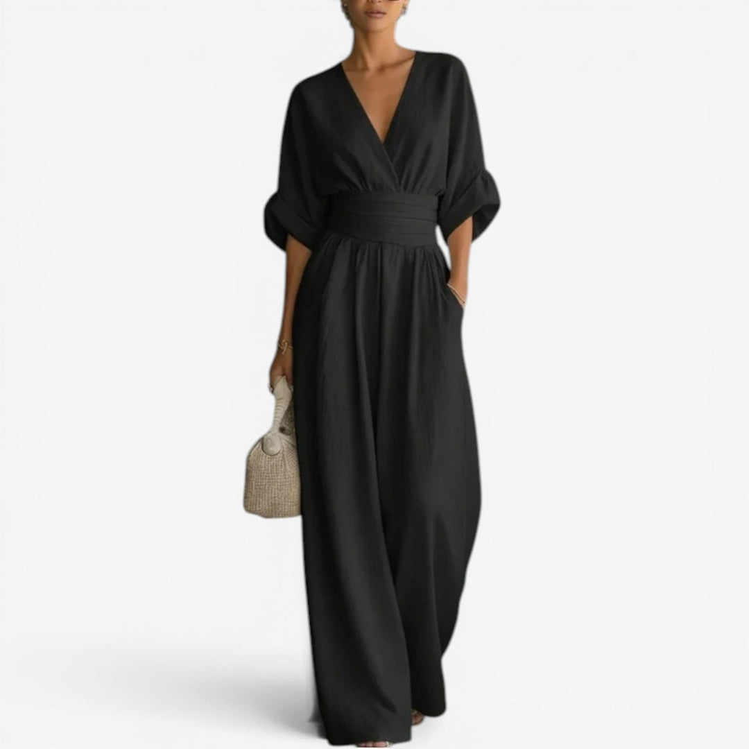 Genevieve – Wide Leg Cinched Waist Jumpsuit